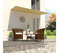 Auvent Rétractable 300x150 Cm Jaune Et Blanc Jaune