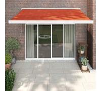 Vidaxl Auvent Rétractable Orange Et Marron 3x2,5 M Tissu Et Aluminium