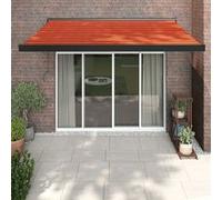 Vidaxl Auvent Rétractable Orange Et Marron 3x2,5 M Tissu Et Aluminium
