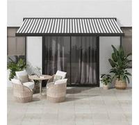 Vidaxl Auvent Rétractable Anthracite Et Blanc 4,5x3 M Tissu/Aluminium