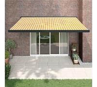 Vidaxl Auvent Rétractable Jaune Et Blanc 4,5x3 M Tissu Et Aluminium