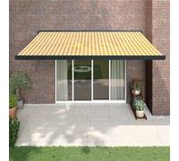 Luifel uittrekbaar 4,5x3 m stof en aluminium geel en wit3154609