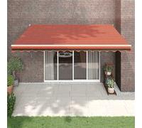 Vidaxl Auvent Rétractable Orange Et Marron 4,5x3 M Tissu Et Aluminium