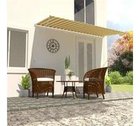 vidaXL Luifel uittrekbaar 400x150 cm geel en wit143757 Blanc G