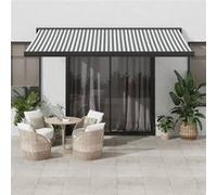 Vidaxl Auvent Rétractable Anthracite Et Blanc 4x3 M Tissu Et Aluminium