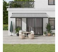 Vidaxl Auvent Rétractable Anthracite Et Blanc 5x3 M Tissu Et Aluminium