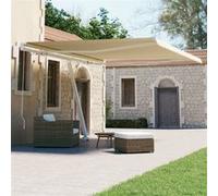 Auvent Manuel Rétractable sur Pied Auvent de Terrasse Store de Balcon Jardin Patio Extérieur Ombrage des Fenêtres 400x300 cm Crème
