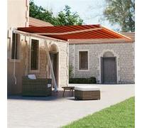 vidaXL Luifel vrijstaand handmatig uittrekbaar 450x300 cm oranje bruin3069560 Marron G
