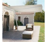 Auvent Manuel Rétractable sur Pied Auvent de Terrasse Store de Balcon Jardin Patio Extérieur Ombrage des Fenêtres 450x350 cm Crème