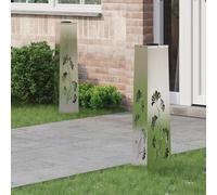 vidaXL Lumière de chemin LED solaire 2 pcs Acier inoxydable