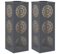 vidaXL Lumière de chemin LED solaire 2 pcs Anthracite