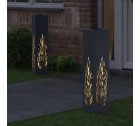 vidaXL Lumière de chemin LED solaire 2 pcs Anthracite