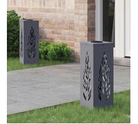 vidaXL Lumière de Chemin LED Solaire 2 pc Blanc Chaud 18 x 18 x 50 cm