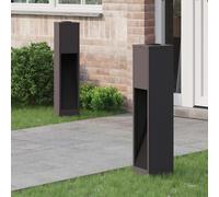 vidaXL Lumière de Chemin LED Solaire 2 pcs Noir Acier laminé à froid