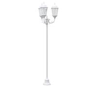 vidaXL Lumière de jardin Blanc 57 x 49 x 241 cm Aluminium et verre, Jardin et terrasse, éclairage vintage, lampes solides pour chemins, illumination classique, accessoires déco