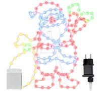 vidaXL Lumière du Père Noël Multicolore 58,5 x 60 x 1,3 cm Fer, Salon, déco de fête Traditionnelle, Ornements de Noël, éclairage Festif, Guirlande déco LED