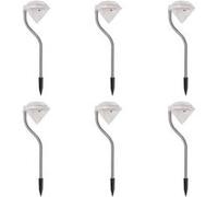 vidaXL Lumière LED solaire de jardin 6 pcs 9 x 7,8 x 29,5 cm G