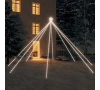 vidaXL Lumières d'Arbre de Noël Décoration de Noël Lumières de Sapin de Noël Patio Jardin Arrière-cour Intérieur/Extérieur 800 LED Blanc Froid 5 m Blanc G