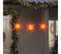vidaXL Lumières de Noël avec LED Pliables 3 pcs, Éclairages d'Étoile de Noël Suspendus, Décorations Lumineuses de Noël Intérieur Extérieur, Moderne, Rouge Rouge G