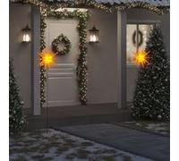 vidaXL Étoiles de Moravie LED pliables avec piquets 3 pcs jaune 57 cm