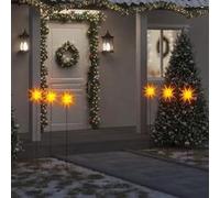vidaXL Lumières de Noël avec Piquets LED Pliables 3 pcs, Éclairages d'Étoile de Noël, Décorations Lumineuses de Noël 356201 Jaune G