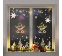 vidaXL Lumières de Noël silhouette d'ange 2 pcs 50 LED blanc chaud