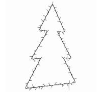 vidaXL Lumières de Noël silhouette d'arbre de Noël 115 LED blanc chaud