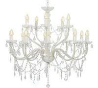 Lustre 2 Couches 15 Ampoules Lampe Suspendue Eclairage Luminaire Chandelier de Plafond Salon Salle à Manger Chambre 281612