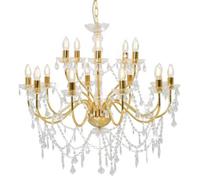 Vidaxl Lustre 2 Couches Doré 15 Ampoules E14 Doré