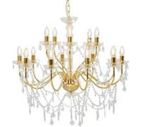 vidaXL Lustre 2 Couches Lampe Suspendue Lustre Luminaire Eclairage Chandelier de Plafond Intérieur Salon Salle de Séjour 281613 Jaune G