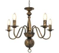 vidaXL Lustre 5 Ampoules Lampe Suspendue Lustre Luminaire Eclairage Intérieur Salon Salle de Séjour Salle à Manger Chambre à 281615