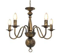 vidaXL Lustre 5 Ampoules Lampe Suspendue Lustre Luminaire Eclairage Intérieur Salon Salle de Séjour Salle à Manger Chambre à 281615