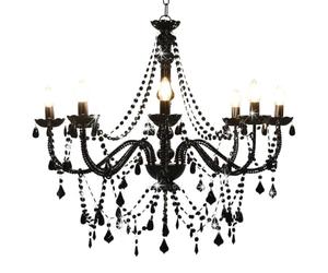 vidaXL Lustre à Perles 8 Ampoules Plafonnier Lampe Suspendue Luminaire Eclairage Intérieur Salon Chambre à Coucher Salle à Manger Maison
