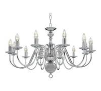 Lustre Blanc Antique 12 Ampoules Plafonnier Lampe Suspendue Eclairage vidaXL