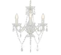 Vidaxl Lustre Avec Perles Blanc Rond 3 X E14 Blanc