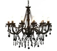 Vidaxl Lustre Avec Perles Noir 12 Ampoules E14 Noir