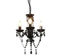 vidaXL Lustre avec Perles Rond Lampe Suspendue Lustre Luminaire Eclairage Intérieur Salon Salle de Séjour Chambre à Coucher 281597 Noir G