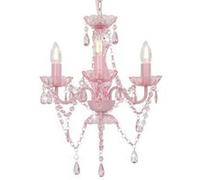 vidaXL Lustre avec Perles Rond Lampe Suspendue Plafonnier Luminaire Eclairage Intérieur Salon Salle de Séjour Chambre à 281598 Rose G