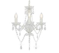 vidaXL Lustre rond avec perles 3 x E14 Blanc