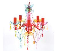 vidaXL Lustre en cristal multicolore classique plafonnier 5 feux lampe luminaire