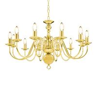 vidaXL Lustre suspendu doré 12 ampoules pour salon et chambre