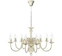 vidaXL Lustre Suspension Plafonnier 241383 – Métal Blanc antique 8 ampoules E14
