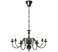 vidaXL Lustre Métal Noir Antique 8 Ampoules E14 Suspension Plafonnier Lampe 241384