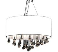 vidaXL Lustre Plafonnier 60345 – Moderne en cristal avec 85 cristaux – Blanc