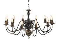 Vidaxl Lustre Noir Antique 12 Ampoules E14 Noir