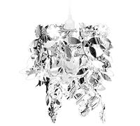 Lustre suspendu à feuilles paillette 21,5 x 30 cm Argenté