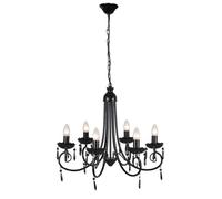 Vidaxl Lustre Suspendu Noir 6 Douilles D'ampoule
