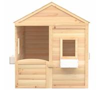 vidaXL Maison de jeux et porte verrouillable/fleurs bois massif sapin, maison de jeux en bois, aire de jeux pour enfants, 93686