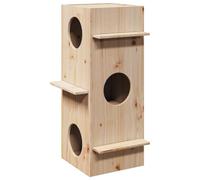 vidaXL Maison pour Chat 43x43x90 cm Bois de pin Massif, Maison pour Chats d'intérieur, Meuble pour Chats, Maison pour Chats en Bois, Tour à Chats