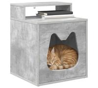 vidaXL Maison pour Chat Béton 42,5 x 40 x 53,5 cm Bois d'ingénierie, Maison Moderne pour Chat, abri Indoor Pratique, Refuge Chaleureux pour l'hiver, Design Minimaliste, Coin Douillet